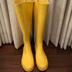 NWOT j crew yellow rubber boots / wellies